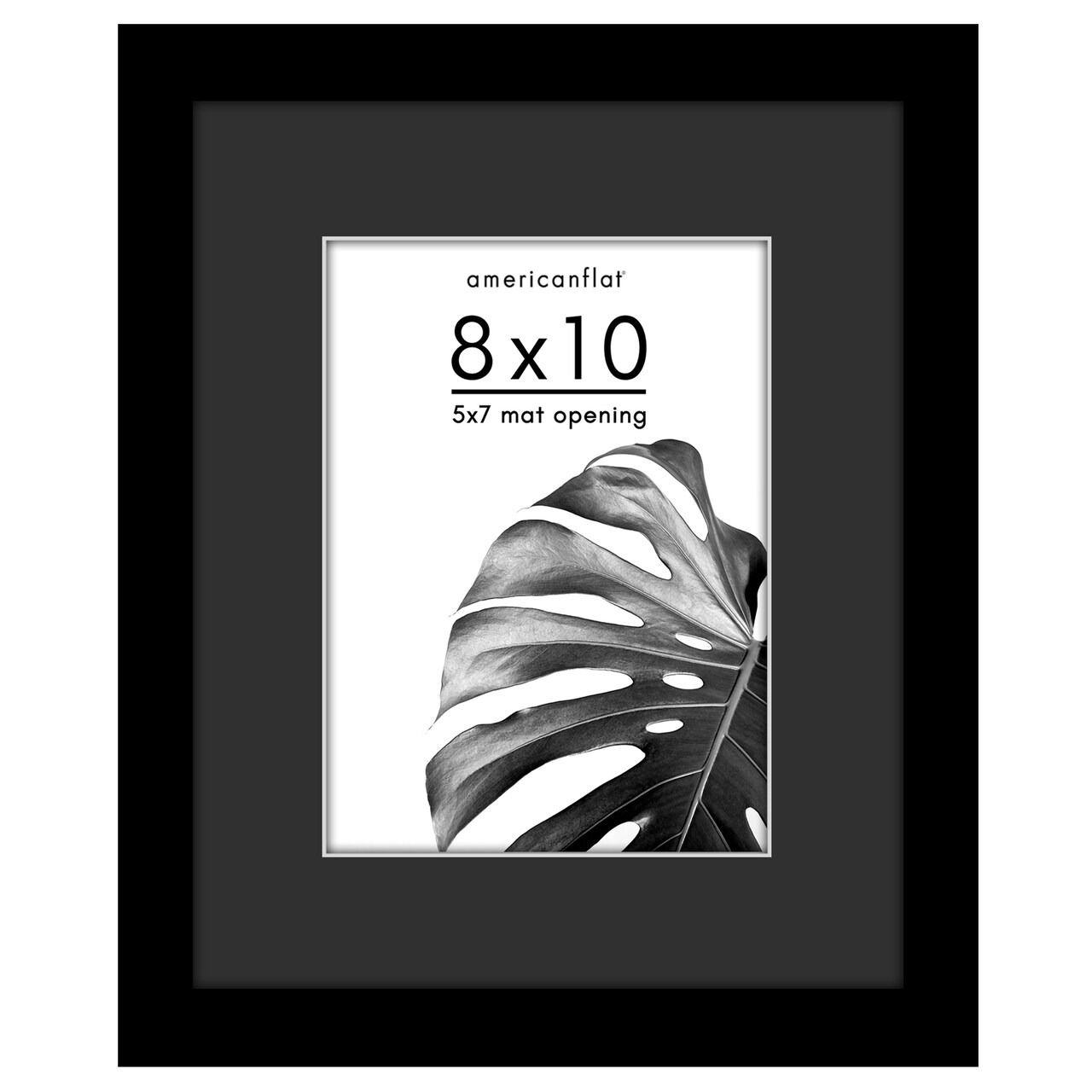 Americanflat Black Picture Frame with Shatter-Resistant Glass - Classic Molding with Black Mat and White Trim